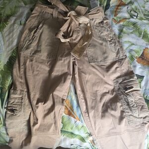Tan Cargo Pants with Belt